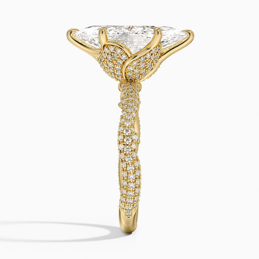 3.75 Karat Marquise Kesim Hidden Halo Tasarım Tektaş Laboratuvar Pırlanta Yüzük - Sorrento
