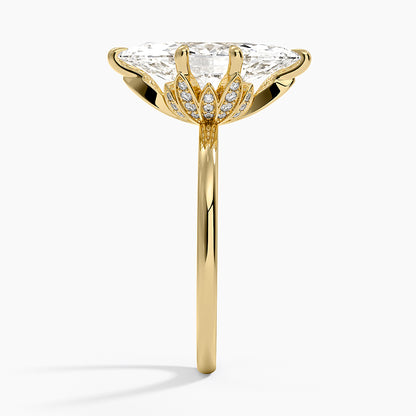 1.60 Carat Princess Halo Design Solitaire Lab Diamond Ring 18K - Florina 