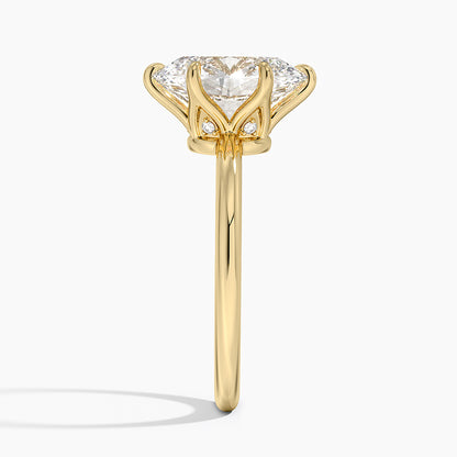 3.10 Oval Kesim Hidden Halo Tasarım Tektaş Laboratuvar Pırlanta Yüzük - Eylora