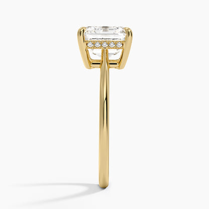 3.10 Asscher Kesim Hidden Halo Tasarım Tektaş Laboratuvar Pırlanta Yüzük - Tilora