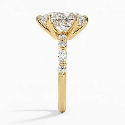 1.60 Carat Princess Halo Design Solitaire Lab Diamond Ring 18K - Florina 
