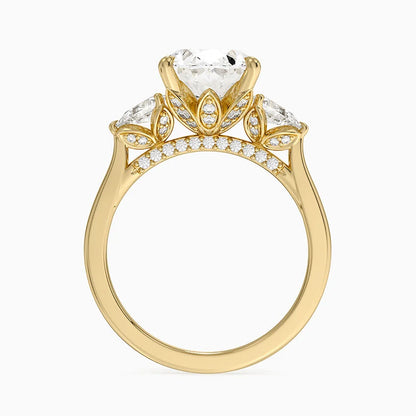 1.60 Carat Princess Halo Design Solitaire Lab Diamond Ring 18K - Florina 