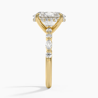 1.60 Carat Princess Halo Design Solitaire Lab Diamond Ring 18K - Florina 
