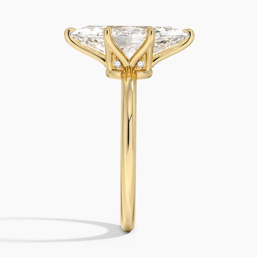 3.10 Karat Marquise Kesim Hidden Halo Tasarım Tektaş Laboratuvar Pırlanta Yüzük - Bern