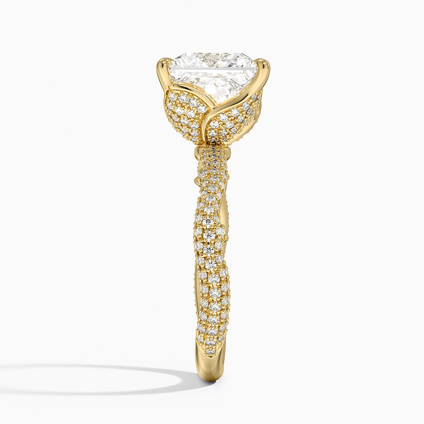 3.75 Karat Prenses Kesim Hidden Halo Tasarım Tektaş Laboratuvar Pırlanta Yüzük - Sorrento