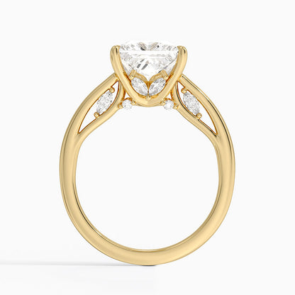 3.30 Princess Kesim Hidden Halo Tasarım Tektaş Laboratuvar Pırlanta Yüzük - Dalara