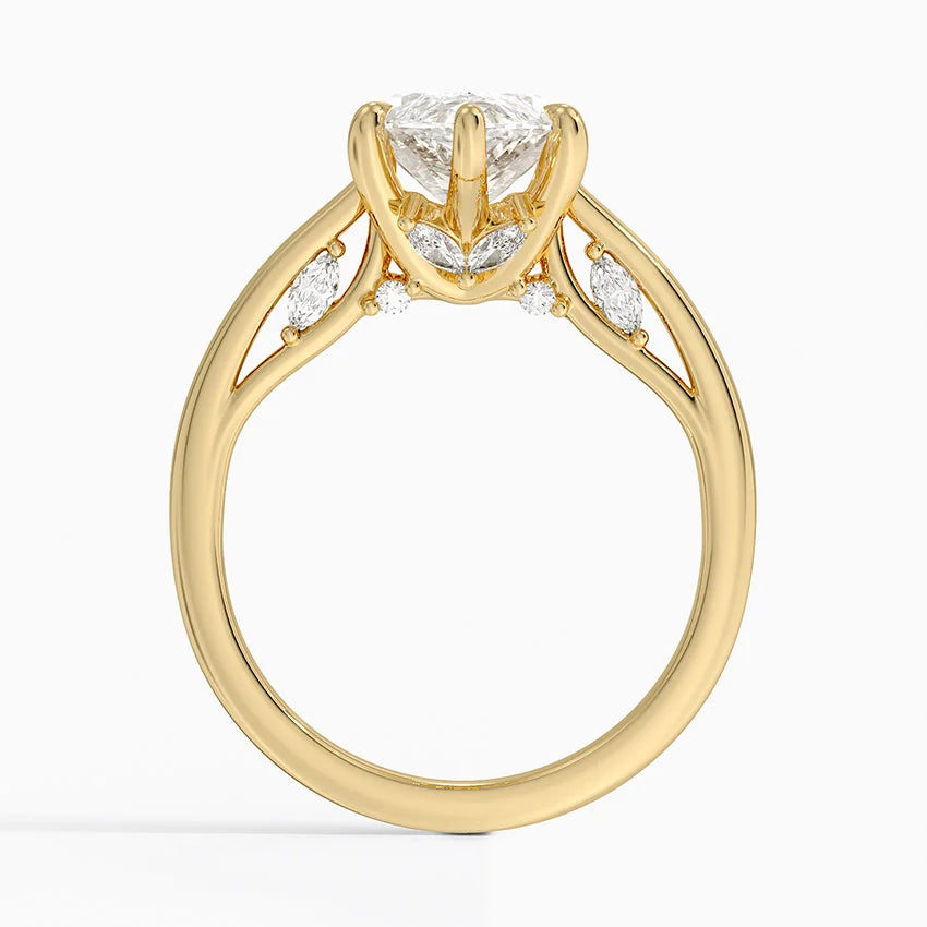 3.30 Karat Marquise Kesim Hidden Halo Tasarım Tektaş Laboratuvar Pırlanta Yüzük - Salzburg