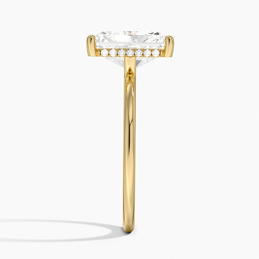 3.10 Karat Radiant Kesim Hidden Halo Tasarım Tektaş Laboratuvar Pırlanta Yüzük - Lucerne