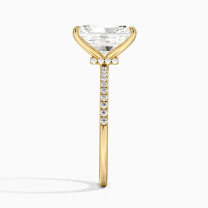 1.60 Carat Princess Halo Design Solitaire Lab Diamond Ring 18K - Florina 
