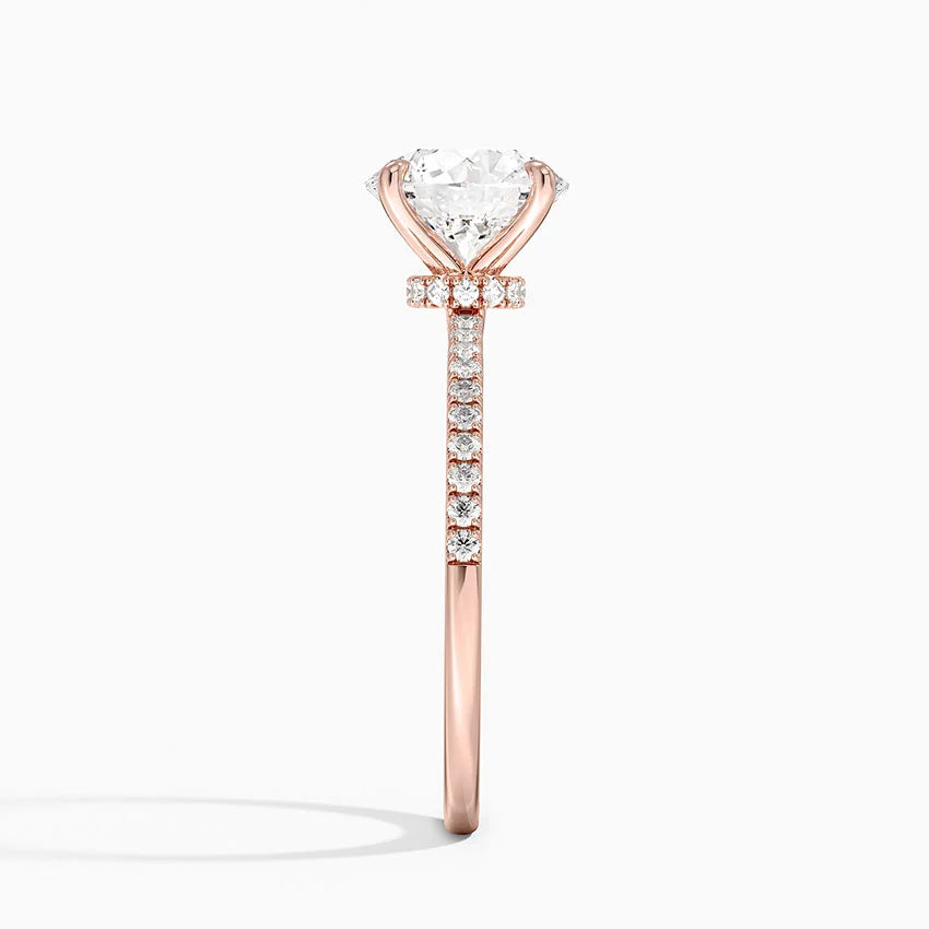 3.25 Karat Hidden Halo Tasarım Tektaş Laboratuvar Pırlanta Yüzük - Filora - Bold Diamonds