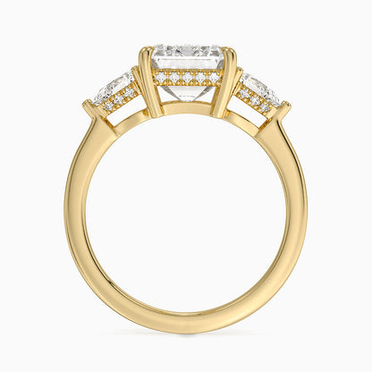 3.50 Emerald Kesim Hidden Halo Tasarım Tektaş Laboratuvar Pırlanta Yüzük - Nilora