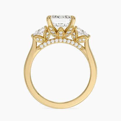 1.60 Carat Princess Halo Design Solitaire Lab Diamond Ring 18K - Florina 