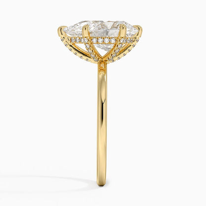 1.60 Carat Princess Halo Design Solitaire Lab Diamond Ring 18K - Florina 