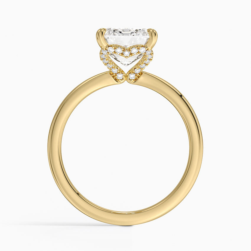 3.15 Emerald Kesim Hidden Halo Tasarım Tektaş Laboratuvar Pırlanta Yüzük - Vilora