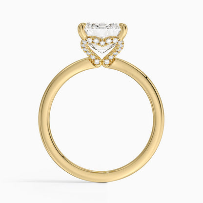 3.15 Emerald Kesim Hidden Halo Tasarım Tektaş Laboratuvar Pırlanta Yüzük - Vilora