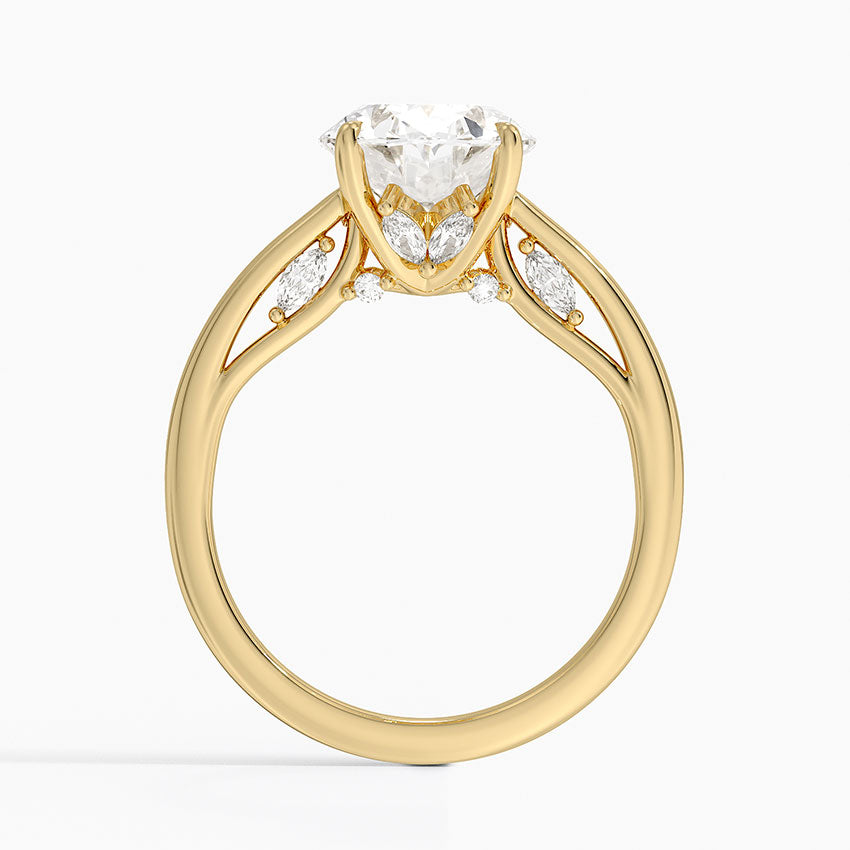 3.30 Oval Kesim Hidden Halo Tasarım Tektaş Laboratuvar Pırlanta Yüzük - Dalara