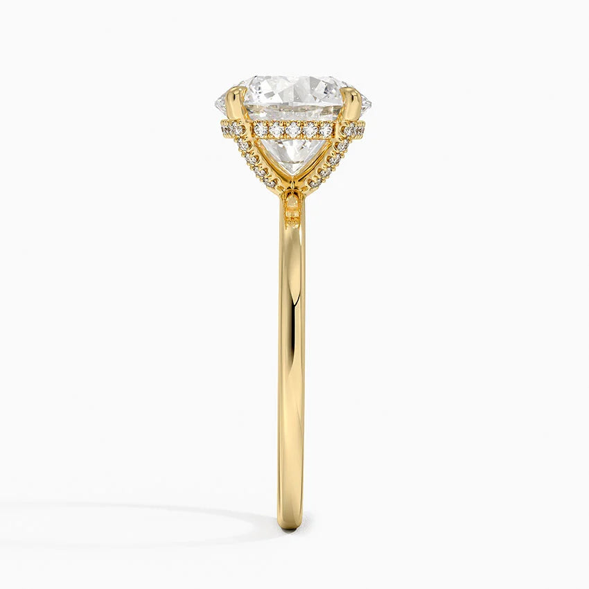 3.15 Karat Hidden Halo Tasarım Tektaş Laboratuvar Pırlanta Yüzük - Gilora - Bold Diamonds
