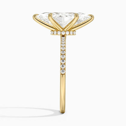 1.60 Carat Princess Halo Design Solitaire Lab Diamond Ring 18K - Florina 