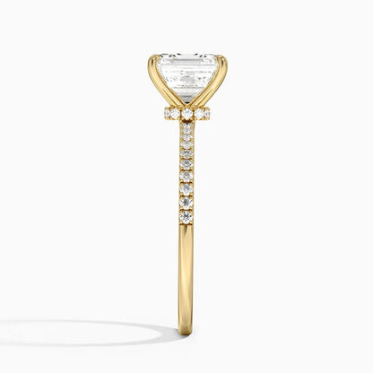 1.60 Carat Princess Halo Design Solitaire Lab Diamond Ring 18K - Florina 