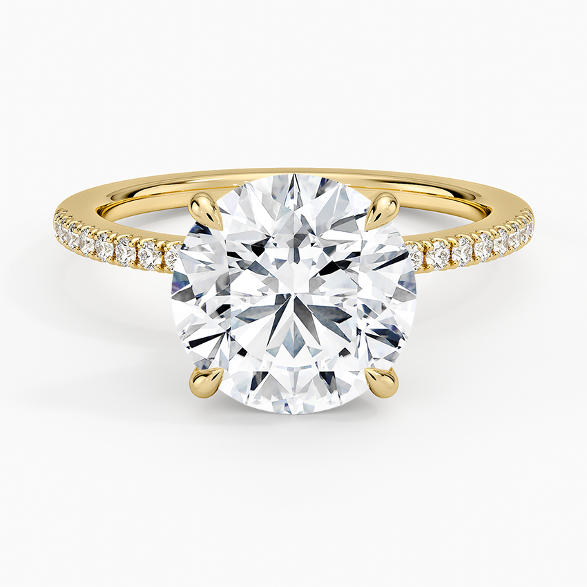 3.25 Karat Hidden Halo Tasarım Tektaş Laboratuvar Pırlanta Yüzük - Filora - Bold Diamonds