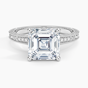 3.15 Karat Asscher Kesim Hidden Halo Tasarım Tektaş Laboratuvar Pırlanta Yüzük - Venice