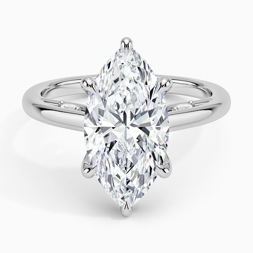 3.30 Marquise Kesim Hidden Halo Tasarım Tektaş Laboratuvar Pırlanta Yüzük - Dalara