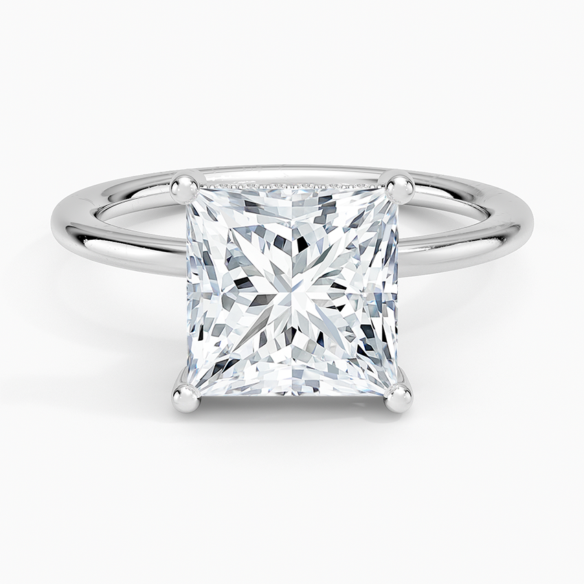 3.10 Prenses Kesim Hidden Halo Tasarım Tektaş Laboratuvar Pırlanta Yüzük - Melara