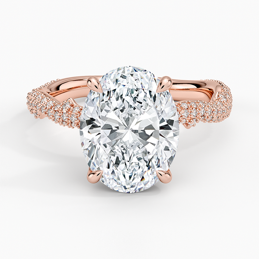 4.75 Oval Kesim Hidden Halo Tasarım Tektaş Laboratuvar Pırlanta Yüzük - Filara