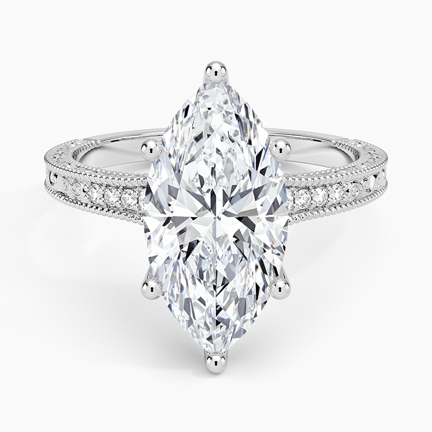 3.15 Marquise Kesim Hidden Halo Tasarım Tektaş Laboratuvar Pırlanta Yüzük - Silora