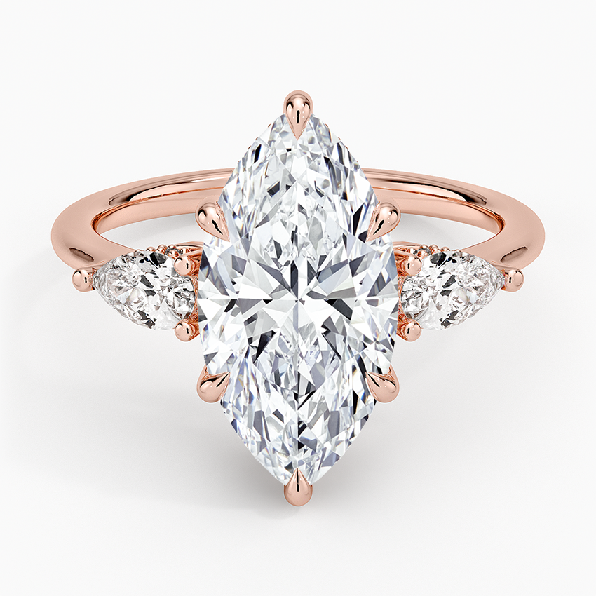 3.50 Marquise Kesim Hidden Halo Tasarım Tektaş Laboratuvar Pırlanta Yüzük - Nilora