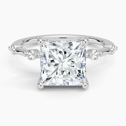 3.20 Prenses Kesim Hidden Halo Tasarım Tektaş Laboratuvar Pırlanta Yüzük  - Zelora