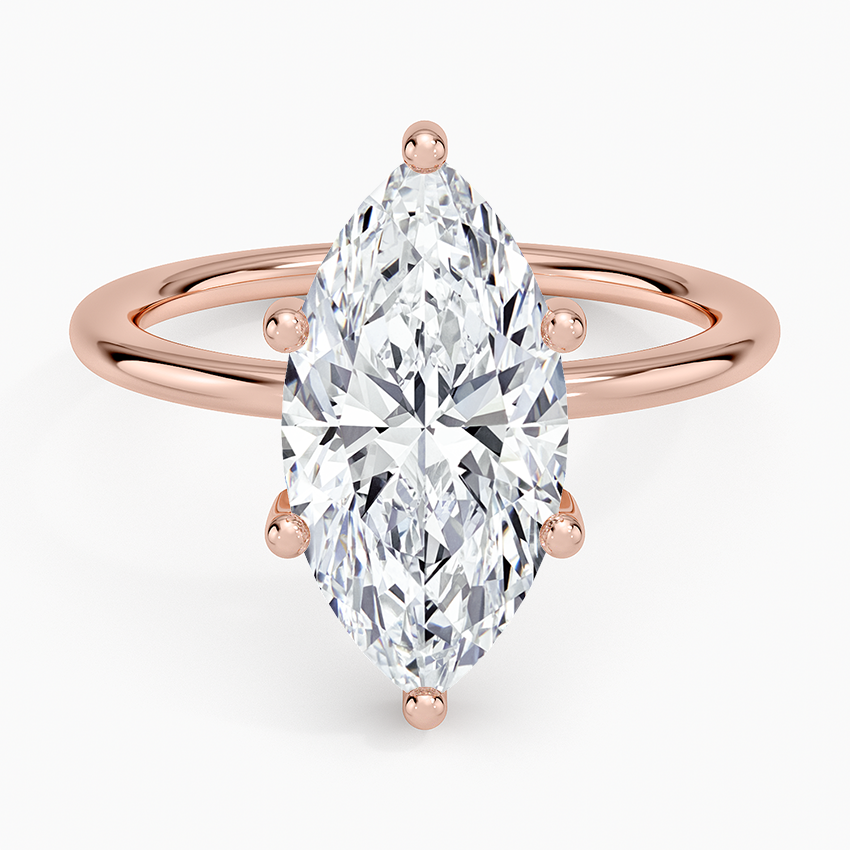 3.10 Marquise Kesim Hidden Halo Tasarım Tektaş Laboratuvar Pırlanta Yüzük - Melara