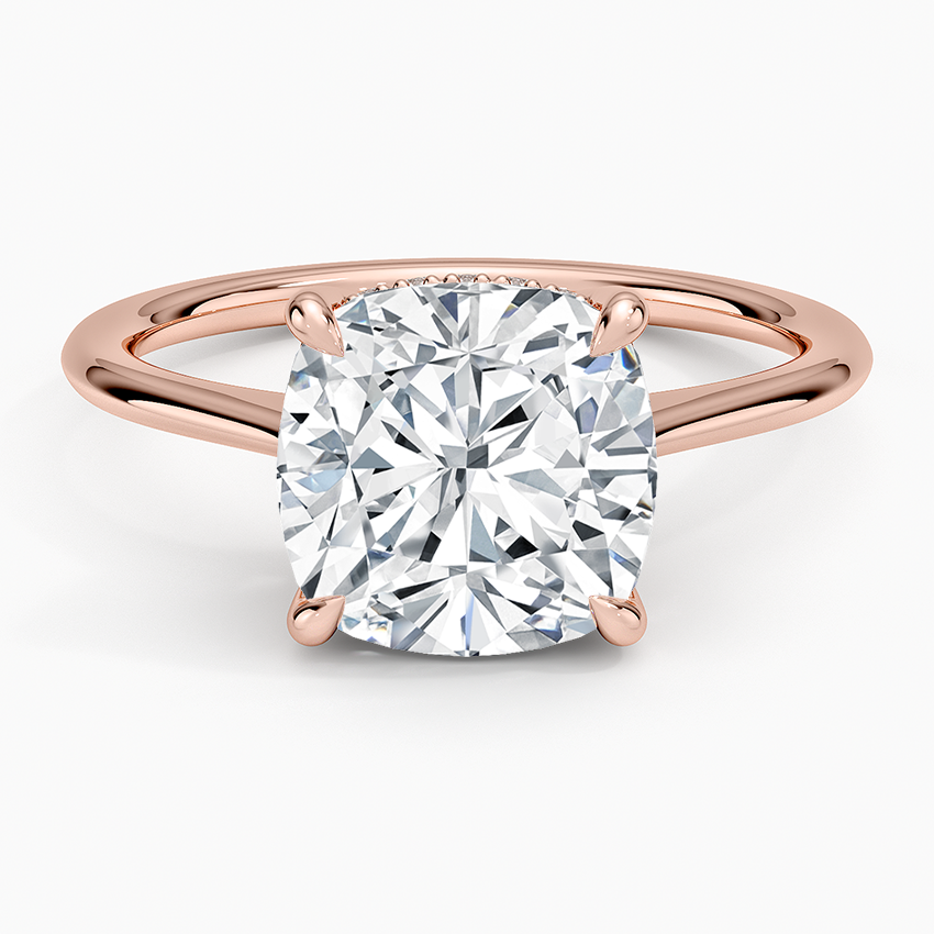 3.10 Karat Cushion Kesim Hidden Halo Tasarım Tektaş Laboratuvar Pırlanta Yüzük - Monaco