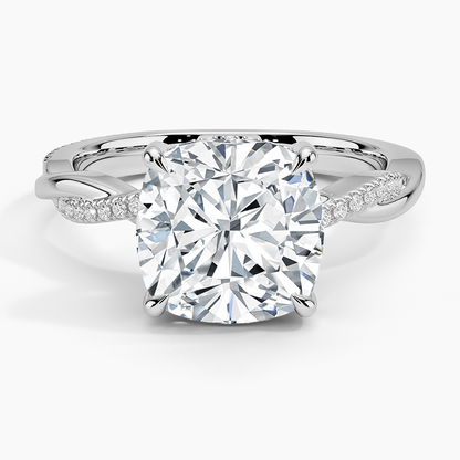 1.60 Carat Princess Halo Design Solitaire Lab Diamond Ring 18K - Florina 