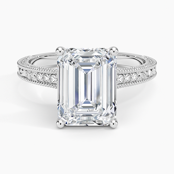 3.15 Karat Emerald Kesim Hidden Halo Tasarım Tektaş Laboratuvar Pırlanta Yüzük - Venice