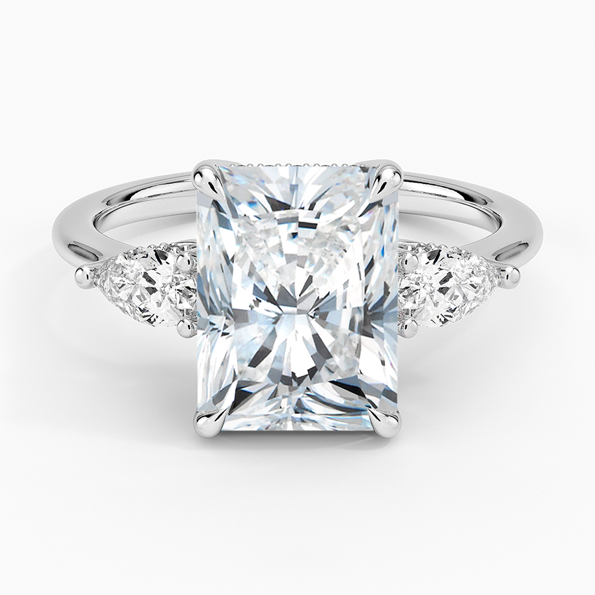 3.50 Radiant Kesim Hidden Halo Tasarım Tektaş Laboratuvar Pırlanta Yüzük - Nilora