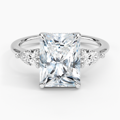 3.50 Radiant Kesim Hidden Halo Tasarım Tektaş Laboratuvar Pırlanta Yüzük - Nilora