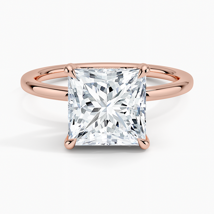 1.60 Carat Princess Halo Design Solitaire Lab Diamond Ring 18K - Florina 