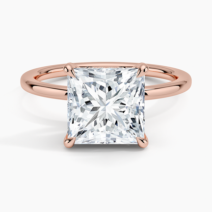 1.60 Carat Princess Halo Design Solitaire Lab Diamond Ring 18K - Florina 