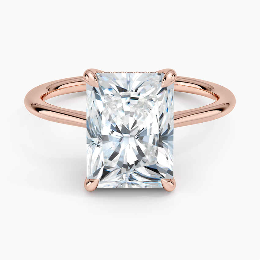 3.10 Radiant Kesim Hidden Halo Tasarım Tektaş Laboratuvar Pırlanta Yüzük - Tilora