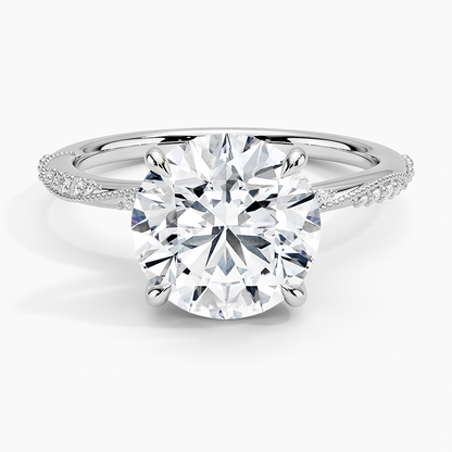 3.25 Karat Hidden Halo Tasarım Tektaş Laboratuvar Pırlanta Yüzük 18K  - Melora - Bold Diamonds