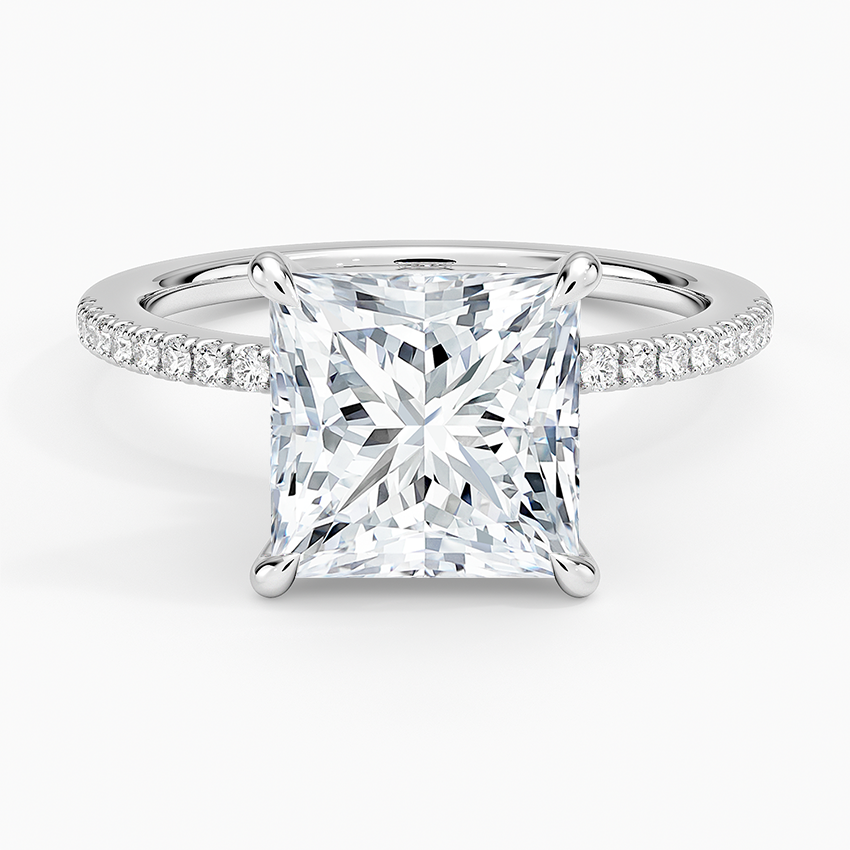3.25 Karat Prenses Kesim Hidden Halo Tasarım Tektaş Laboratuvar Pırlanta Yüzük - Filora - Bold Diamonds