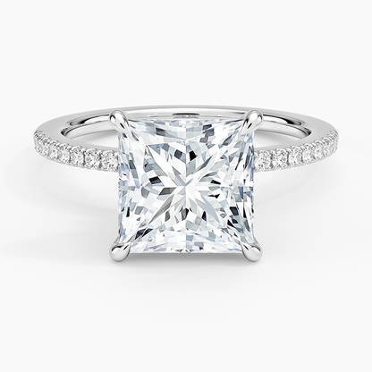 1.60 Carat Princess Halo Design Solitaire Lab Diamond Ring 18K - Florina 