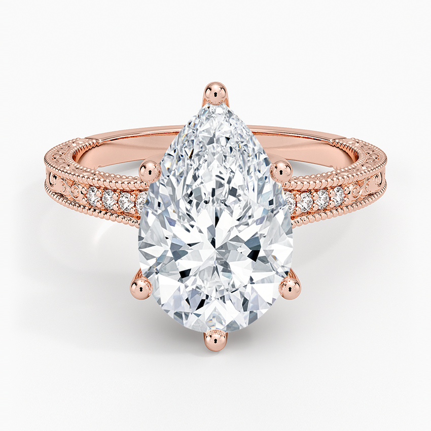 3.15 Damla Kesim Hidden Halo Tasarım Tektaş Laboratuvar Pırlanta Yüzük - Silora