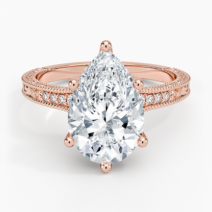 3.15 Damla Kesim Hidden Halo Tasarım Tektaş Laboratuvar Pırlanta Yüzük - Silora