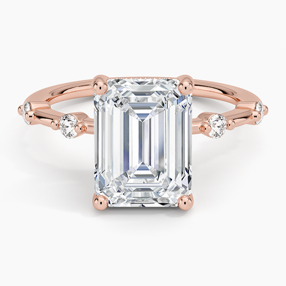 3.20 Emerald Kesim Hidden Halo Tasarım Tektaş Laboratuvar Pırlanta Yüzük - Zelora