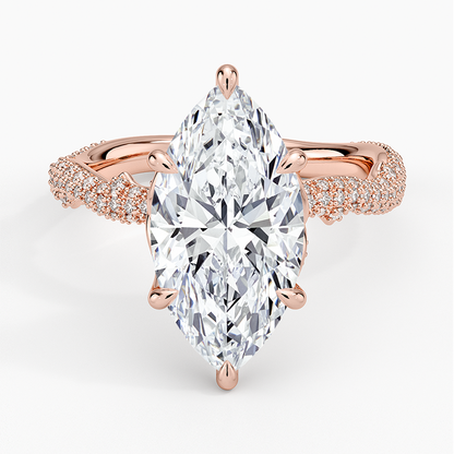 3.75 Marquise Kesim Hidden Halo Tasarım Tektaş Laboratuvar Pırlanta Yüzük - Filara