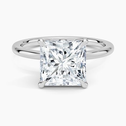 1.60 Carat Princess Halo Design Solitaire Lab Diamond Ring 18K - Florina 