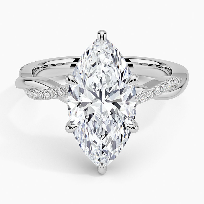 3.25 Karat Marquise Kesim Hidden Halo Tasarım Tektaş Laboratuvar Pırlanta Yüzük  - Riga