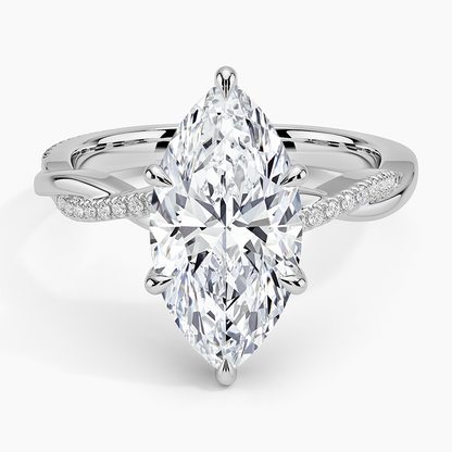 3.25 Karat Marquise Kesim Hidden Halo Tasarım Tektaş Laboratuvar Pırlanta Yüzük 18K  - Talora